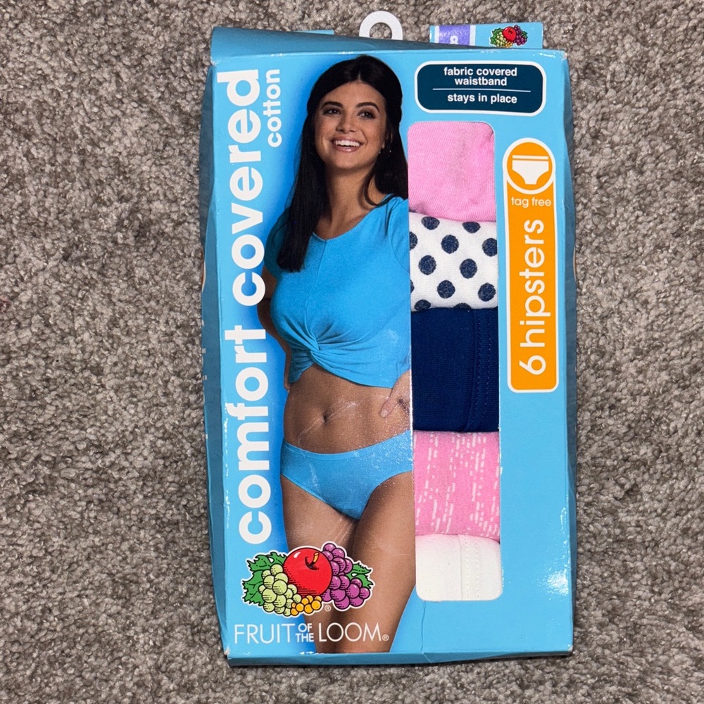 Fruit of the Loom Women's Hipster Panties - Pink, Navy, White 6pack
